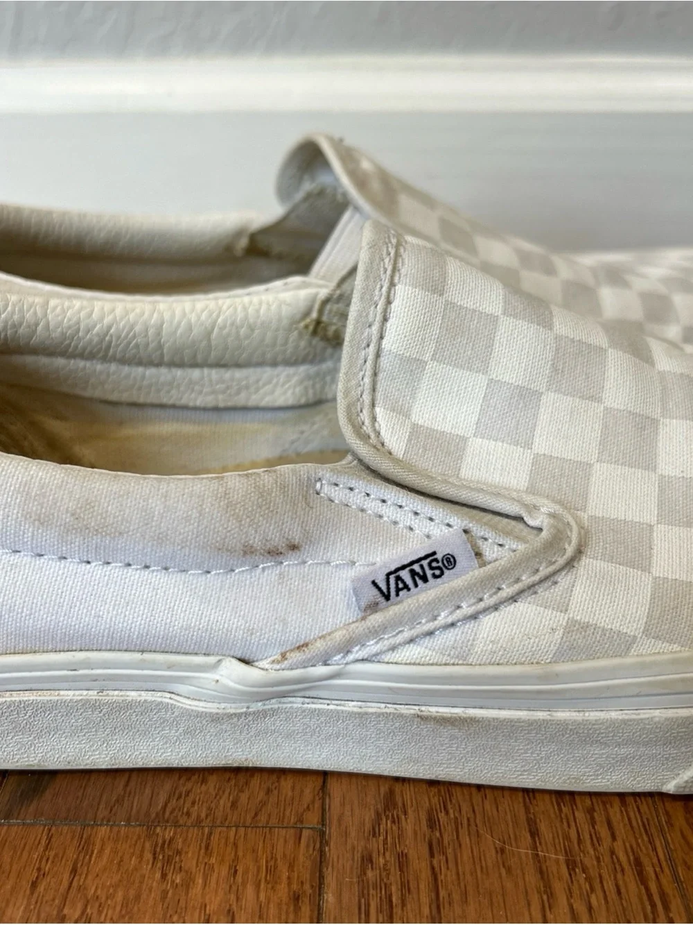 Vans Sneakers Low Slip On Skate Shoes Checkerboard Women’s Size 9 White